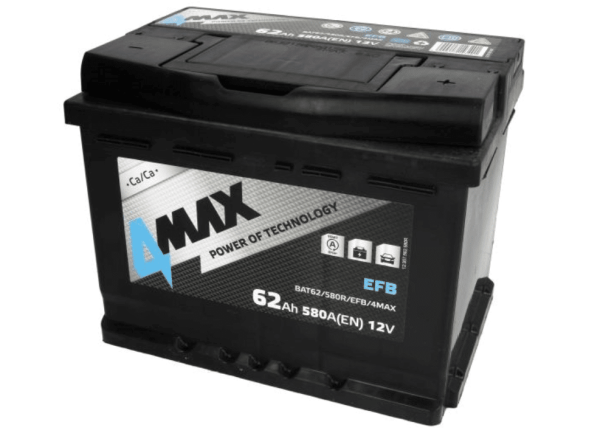 Akumulator 4MAX 62Ah 580A P+ EFB START&STOP
